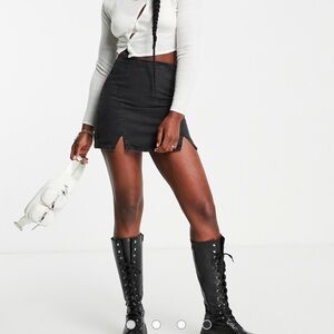 ASOS black 2 slits mini skirt